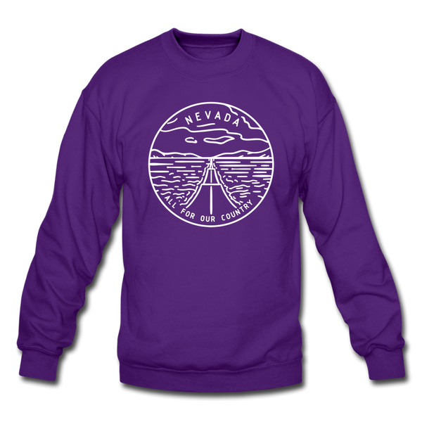 Nevada Sweatshirt - State Design Nevada Crewneck Sweatshirt - purple