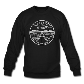 Nevada Sweatshirt - State Design Nevada Crewneck Sweatshirt - black