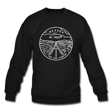 Nevada Sweatshirt - State Design Nevada Crewneck Sweatshirt - black