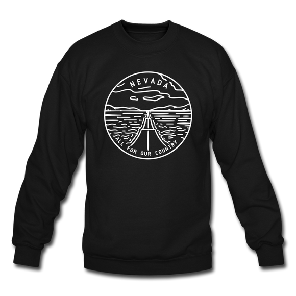 Nevada Sweatshirt - State Design Nevada Crewneck Sweatshirt - black