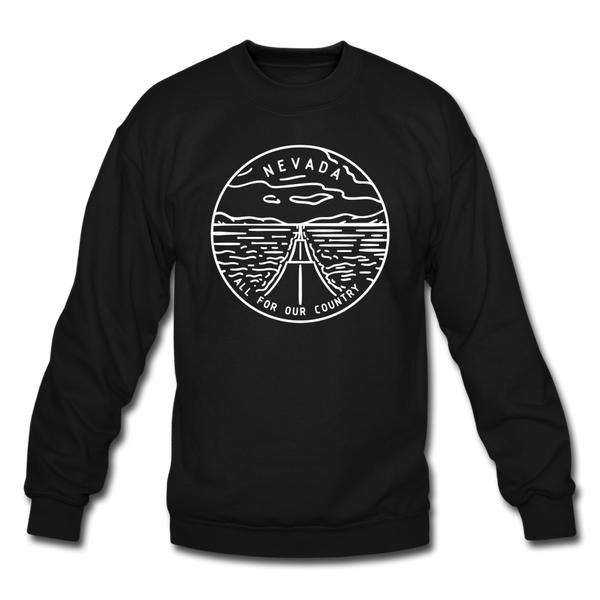 Nevada Sweatshirt - State Design Nevada Crewneck Sweatshirt - black