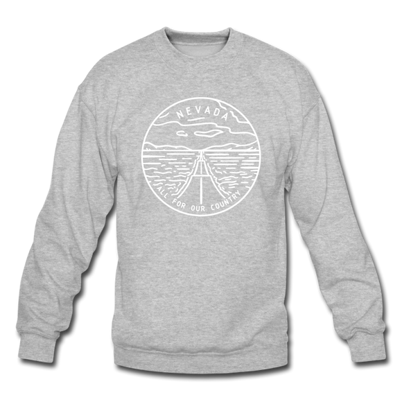 Nevada Sweatshirt - State Design Nevada Crewneck Sweatshirt - heather gray