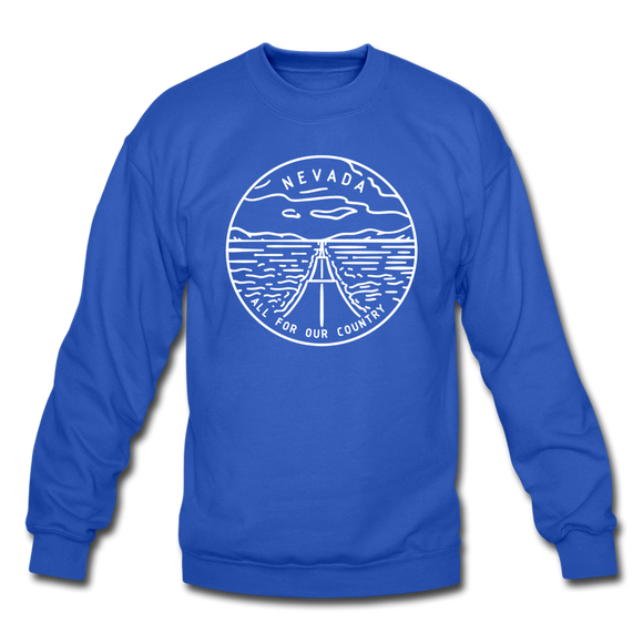 Nevada Sweatshirt - State Design Nevada Crewneck Sweatshirt - royal blue