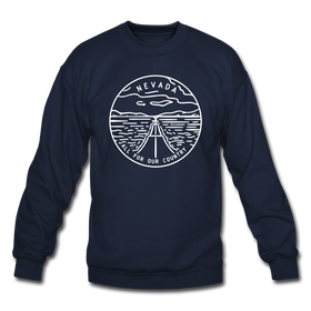 Nevada Sweatshirt - State Design Nevada Crewneck Sweatshirt - navy