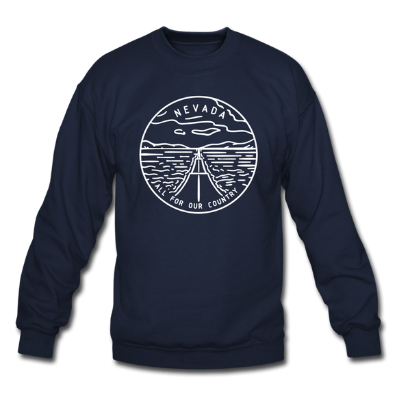 Nevada Sweatshirt - State Design Nevada Crewneck Sweatshirt - navy