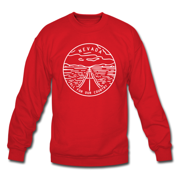 Nevada Sweatshirt - State Design Nevada Crewneck Sweatshirt - red