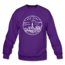 New York Sweatshirt - State Design New York Crewneck Sweatshirt - purple