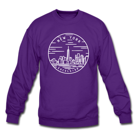 New York Sweatshirt - State Design New York Crewneck Sweatshirt - purple