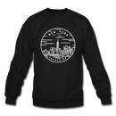 New York Sweatshirt - State Design New York Crewneck Sweatshirt - black