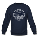 New York Sweatshirt - State Design New York Crewneck Sweatshirt - navy