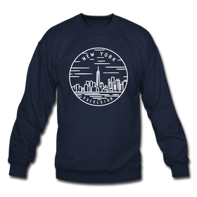 New York Sweatshirt - State Design New York Crewneck Sweatshirt - navy