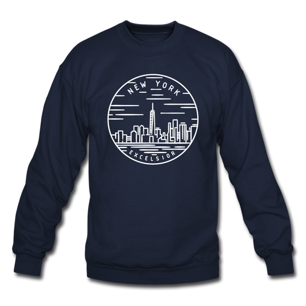 New York Sweatshirt - State Design New York Crewneck Sweatshirt - navy