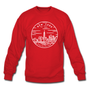 New York Sweatshirt - State Design New York Crewneck Sweatshirt - red