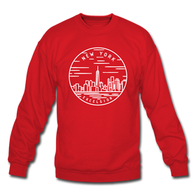 New York Sweatshirt - State Design New York Crewneck Sweatshirt - red
