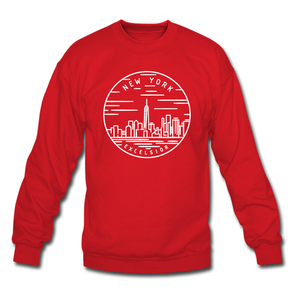 New York Sweatshirt - State Design New York Crewneck Sweatshirt - red