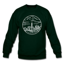 New York Sweatshirt - State Design New York Crewneck Sweatshirt - forest green