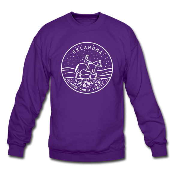 Oklahoma Sweatshirt - State Design Oklahoma Crewneck Sweatshirt - purple