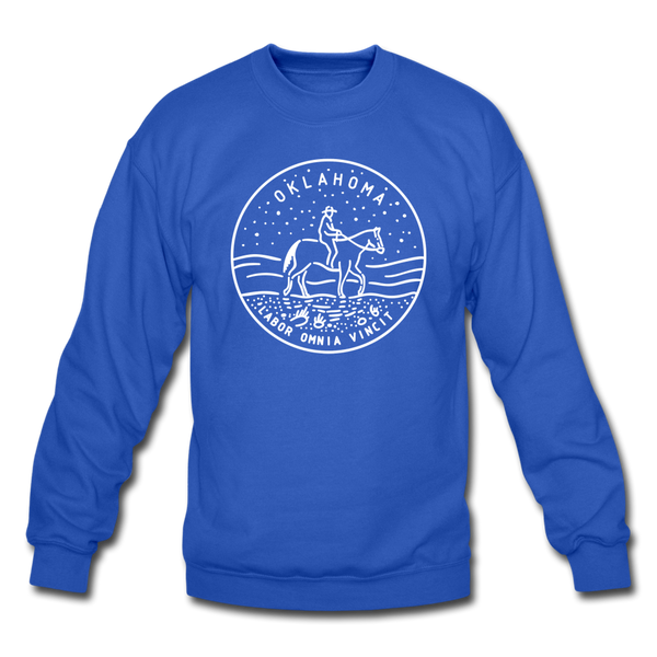 Oklahoma Sweatshirt - State Design Oklahoma Crewneck Sweatshirt - royal blue