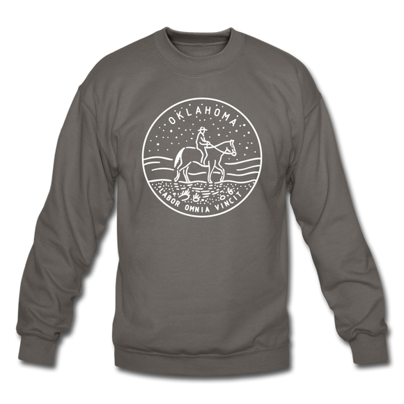 Oklahoma Sweatshirt - State Design Oklahoma Crewneck Sweatshirt - asphalt gray