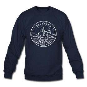 Oklahoma Sweatshirt - State Design Oklahoma Crewneck Sweatshirt - navy