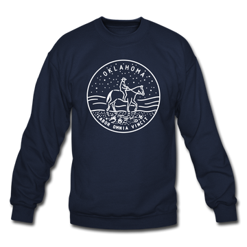 Oklahoma Sweatshirt - State Design Oklahoma Crewneck Sweatshirt - navy
