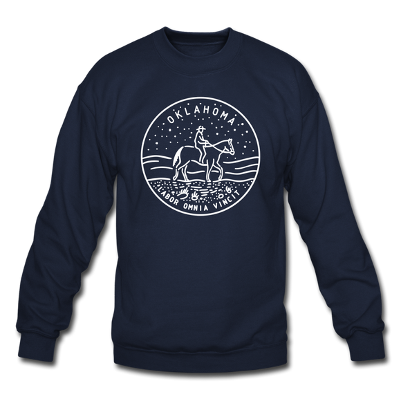 Oklahoma Sweatshirt - State Design Oklahoma Crewneck Sweatshirt - navy