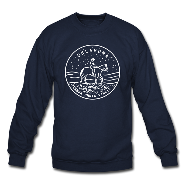 Oklahoma Sweatshirt - State Design Oklahoma Crewneck Sweatshirt - navy