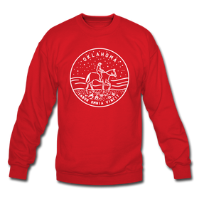 Oklahoma Sweatshirt - State Design Oklahoma Crewneck Sweatshirt - red