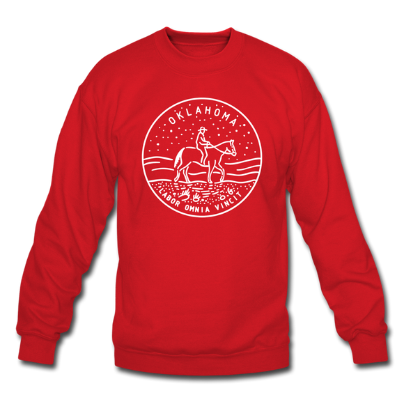 Oklahoma Sweatshirt - State Design Oklahoma Crewneck Sweatshirt - red