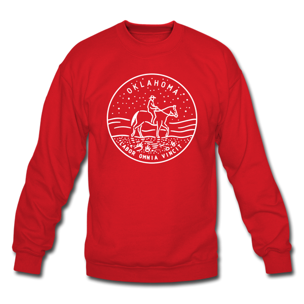 Oklahoma Sweatshirt - State Design Oklahoma Crewneck Sweatshirt - red