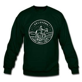 Oklahoma Sweatshirt - State Design Oklahoma Crewneck Sweatshirt - forest green