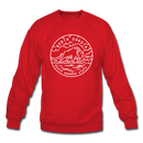 North Dakota Sweatshirt - State Design North Dakota Crewneck Sweatshirt - red