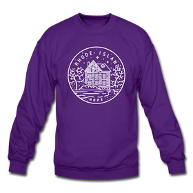 Rhode Island Sweatshirt - State Design Rhode Island Crewneck Sweatshirt - purple