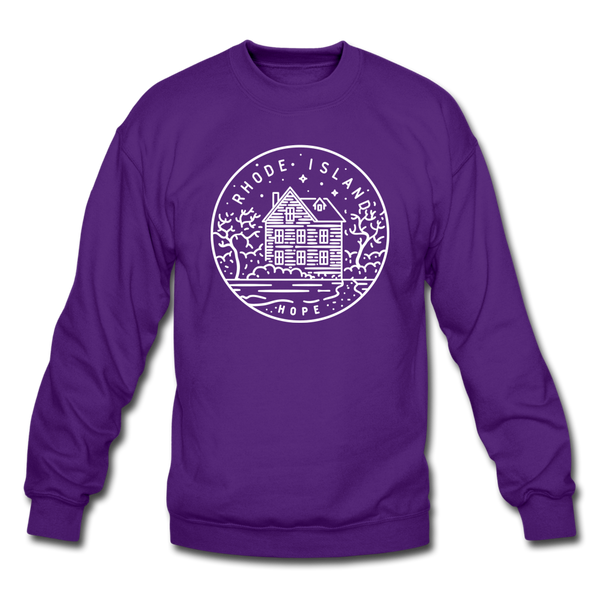 Rhode Island Sweatshirt - State Design Rhode Island Crewneck Sweatshirt - purple