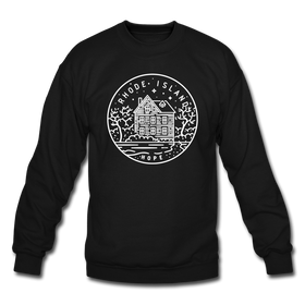 Rhode Island Sweatshirt - State Design Rhode Island Crewneck Sweatshirt - black