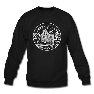 Rhode Island Sweatshirt - State Design Rhode Island Crewneck Sweatshirt - black