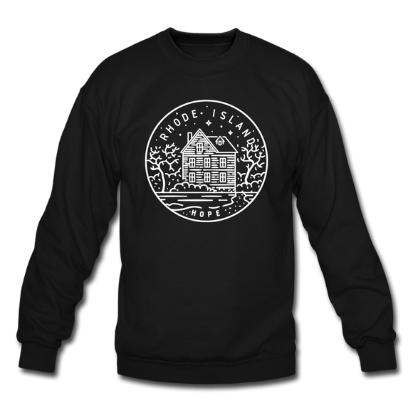 Rhode Island Sweatshirt - State Design Rhode Island Crewneck Sweatshirt - black