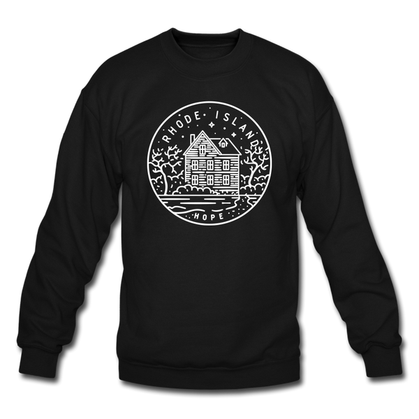 Rhode Island Sweatshirt - State Design Rhode Island Crewneck Sweatshirt - black