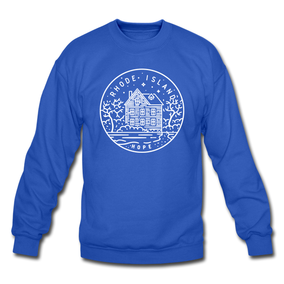 Rhode Island Sweatshirt - State Design Rhode Island Crewneck Sweatshirt - royal blue