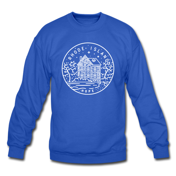 Rhode Island Sweatshirt - State Design Rhode Island Crewneck Sweatshirt - royal blue