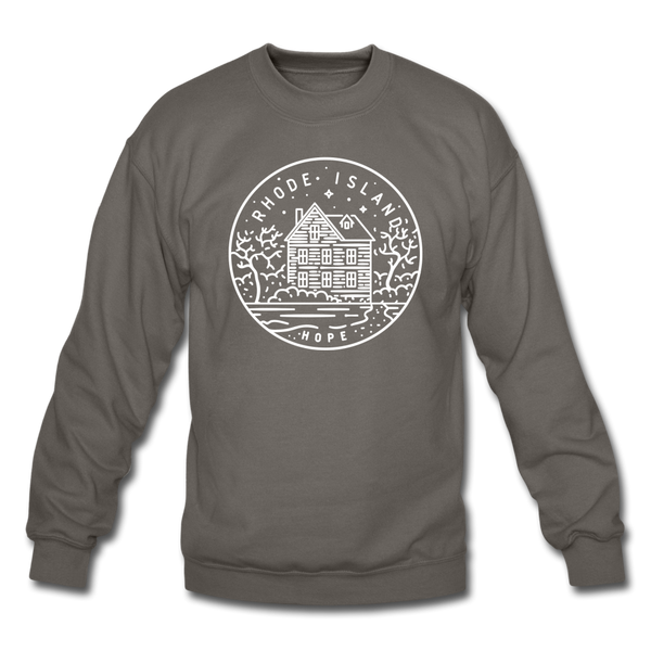 Rhode Island Sweatshirt - State Design Rhode Island Crewneck Sweatshirt - asphalt gray