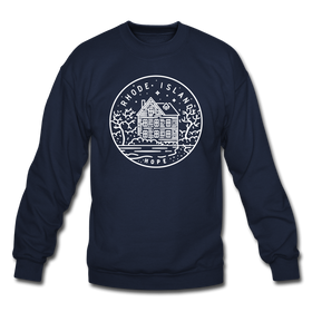 Rhode Island Sweatshirt - State Design Rhode Island Crewneck Sweatshirt - navy