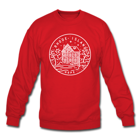 Rhode Island Sweatshirt - State Design Rhode Island Crewneck Sweatshirt - red