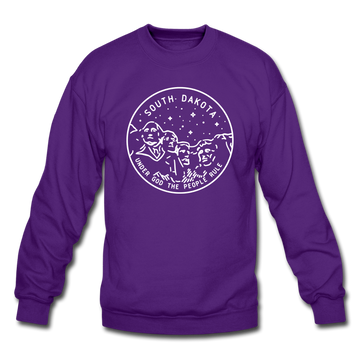 South Dakota Sweatshirt - State Design South Dakota Crewneck Sweatshirt - purple
