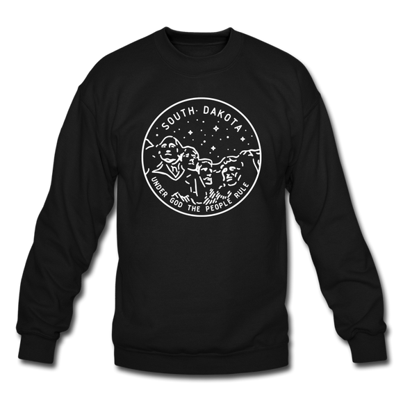 South Dakota Sweatshirt - State Design South Dakota Crewneck Sweatshirt - black
