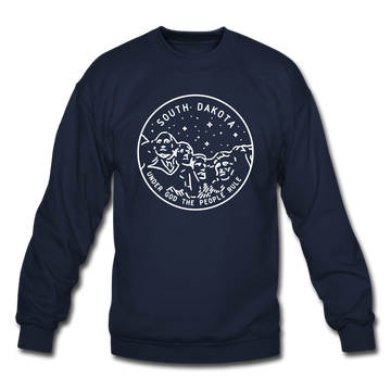 South Dakota Sweatshirt - State Design South Dakota Crewneck Sweatshirt - navy
