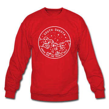 South Dakota Sweatshirt - State Design South Dakota Crewneck Sweatshirt - red