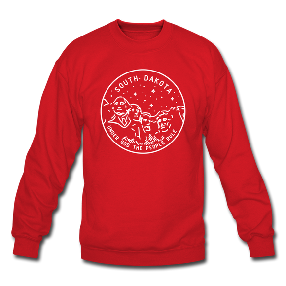 South Dakota Sweatshirt - State Design South Dakota Crewneck Sweatshirt - red