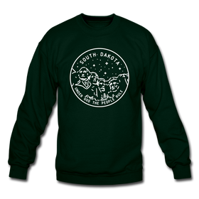 South Dakota Sweatshirt - State Design South Dakota Crewneck Sweatshirt - forest green