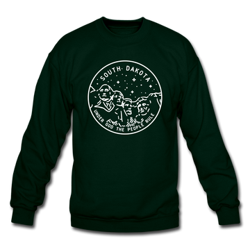 South Dakota Sweatshirt - State Design South Dakota Crewneck Sweatshirt - forest green